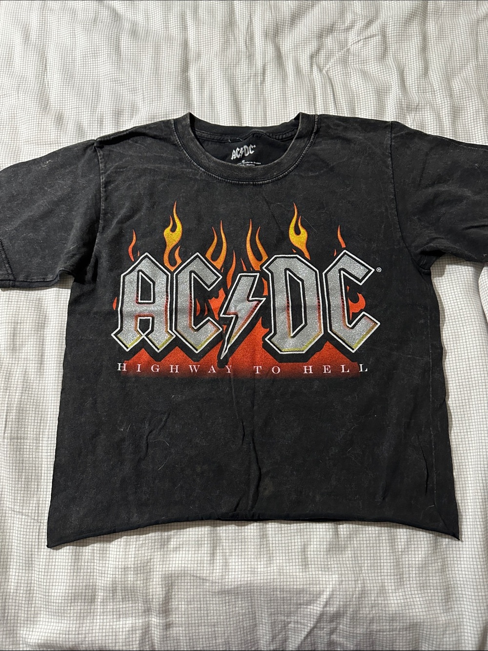 Cropped AC/DC band tee